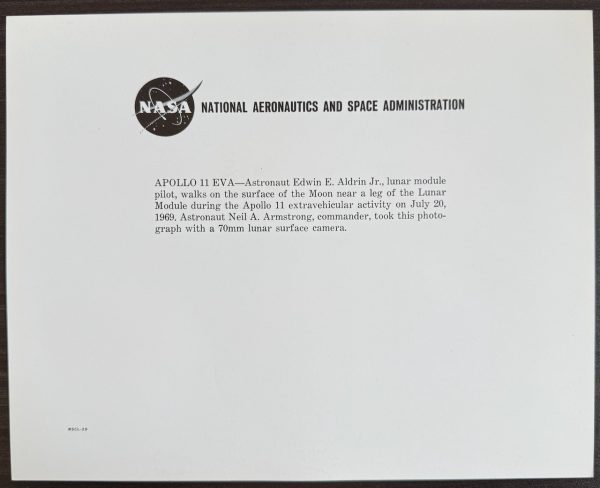 Apollo 11 Vintage NASA litho - Buzz Aldrin "Man on the Moon" - Image 2